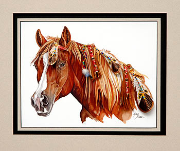 COPPER WHITE BLAZE QUARTERHORSE 11x14.