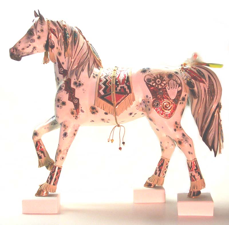 [&nbsp;SOLD&nbsp;]&nbsp;&nbsp; COPPER ENCHANTMENT&trade; ORIGINAL FOR THE TRAIL OF PAINTED PONIES&trade; NATIVE ART OF HORSE PAINTING COMPETITION.