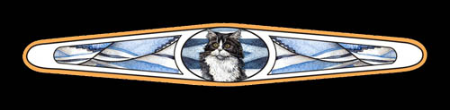 LYNN BEAN BRACELET BY-36 — BLACK AND WHITE CAT.